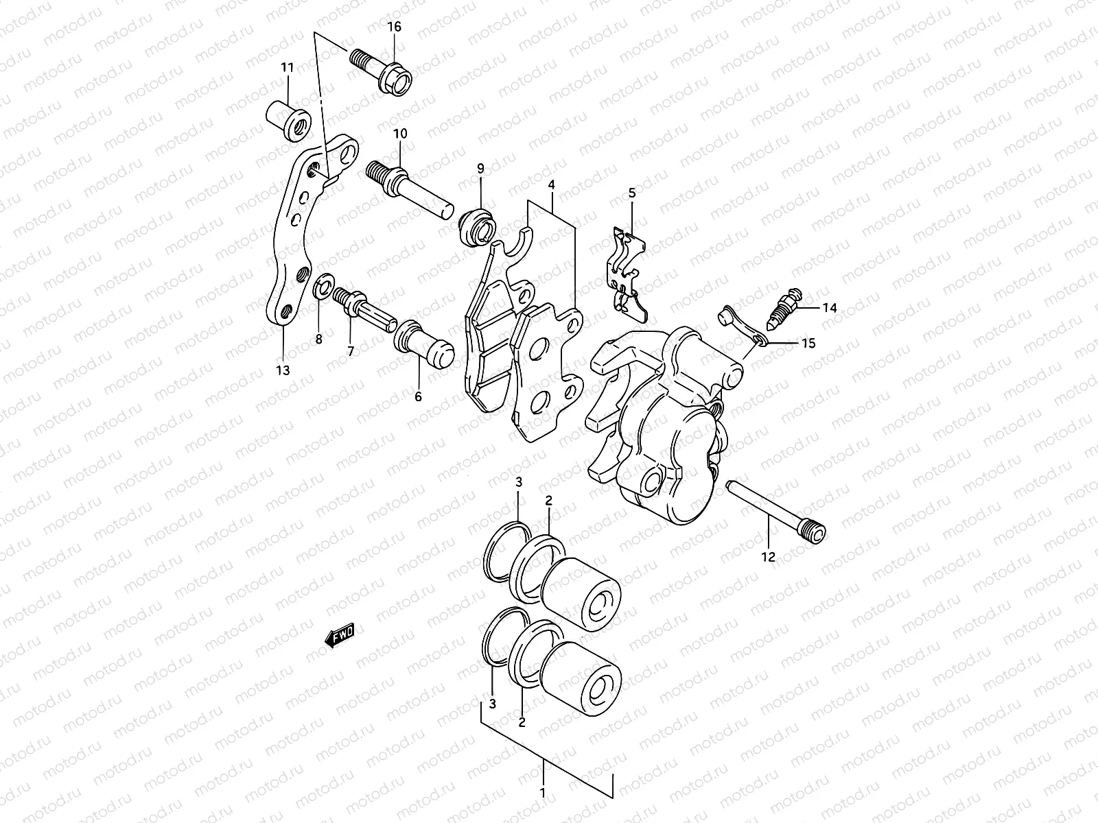 28A - FRONT CALIPER (MODEL M)