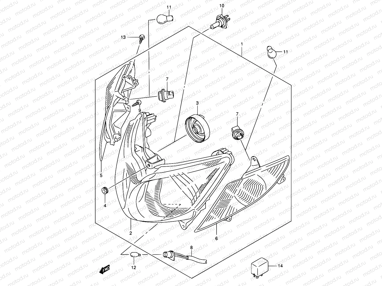 28A - FRONT COMBINATION LAMP (MODEL K5/K6 E02,E19,E71)