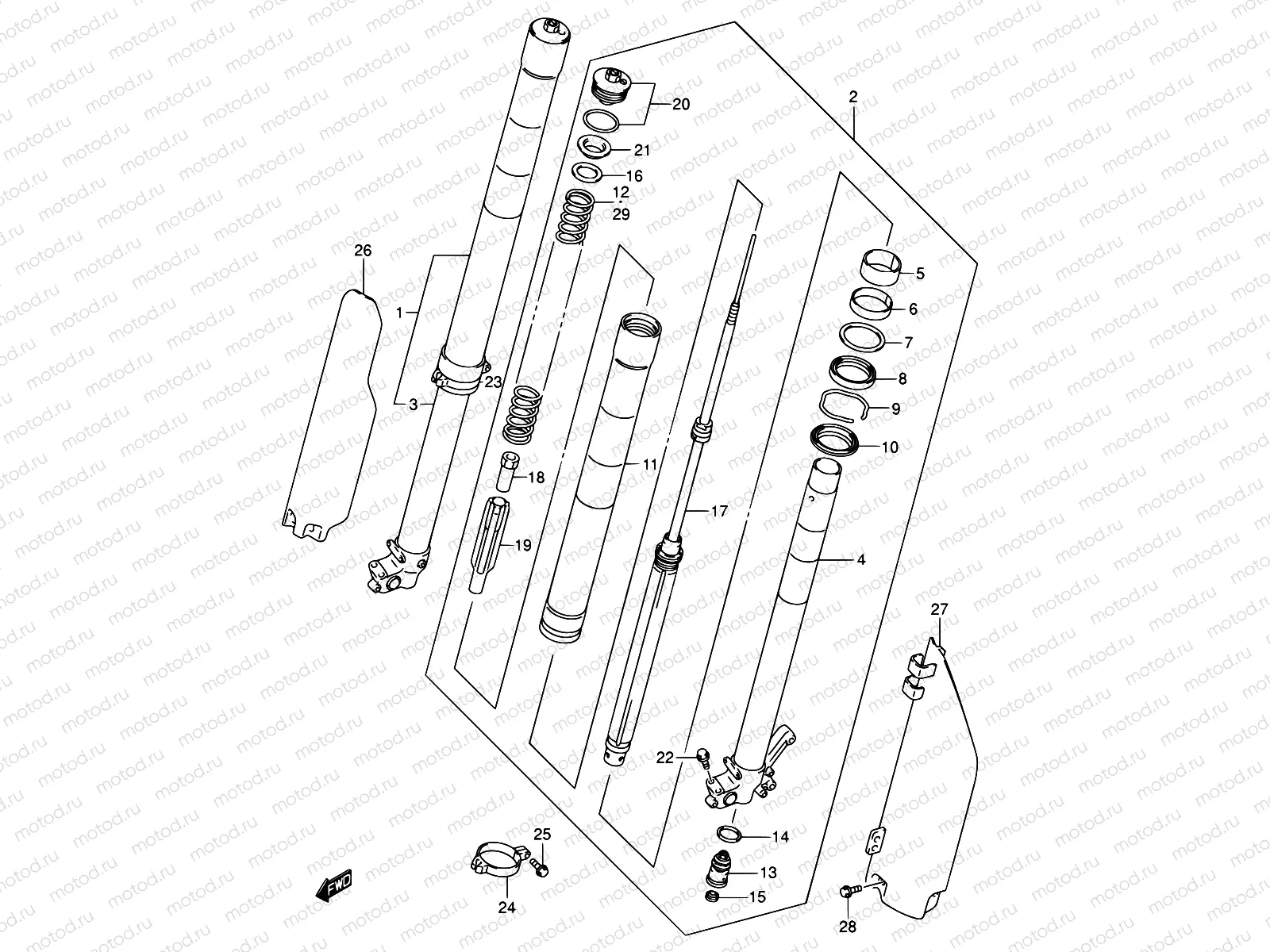 28A - FRONT DAMPER (MODEL K2)