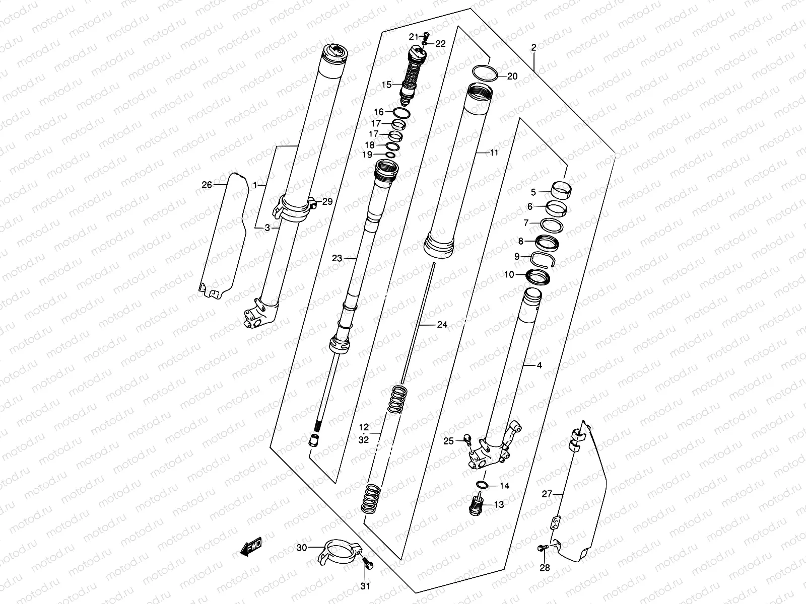 28A - FRONT DAMPER (MODEL K2)