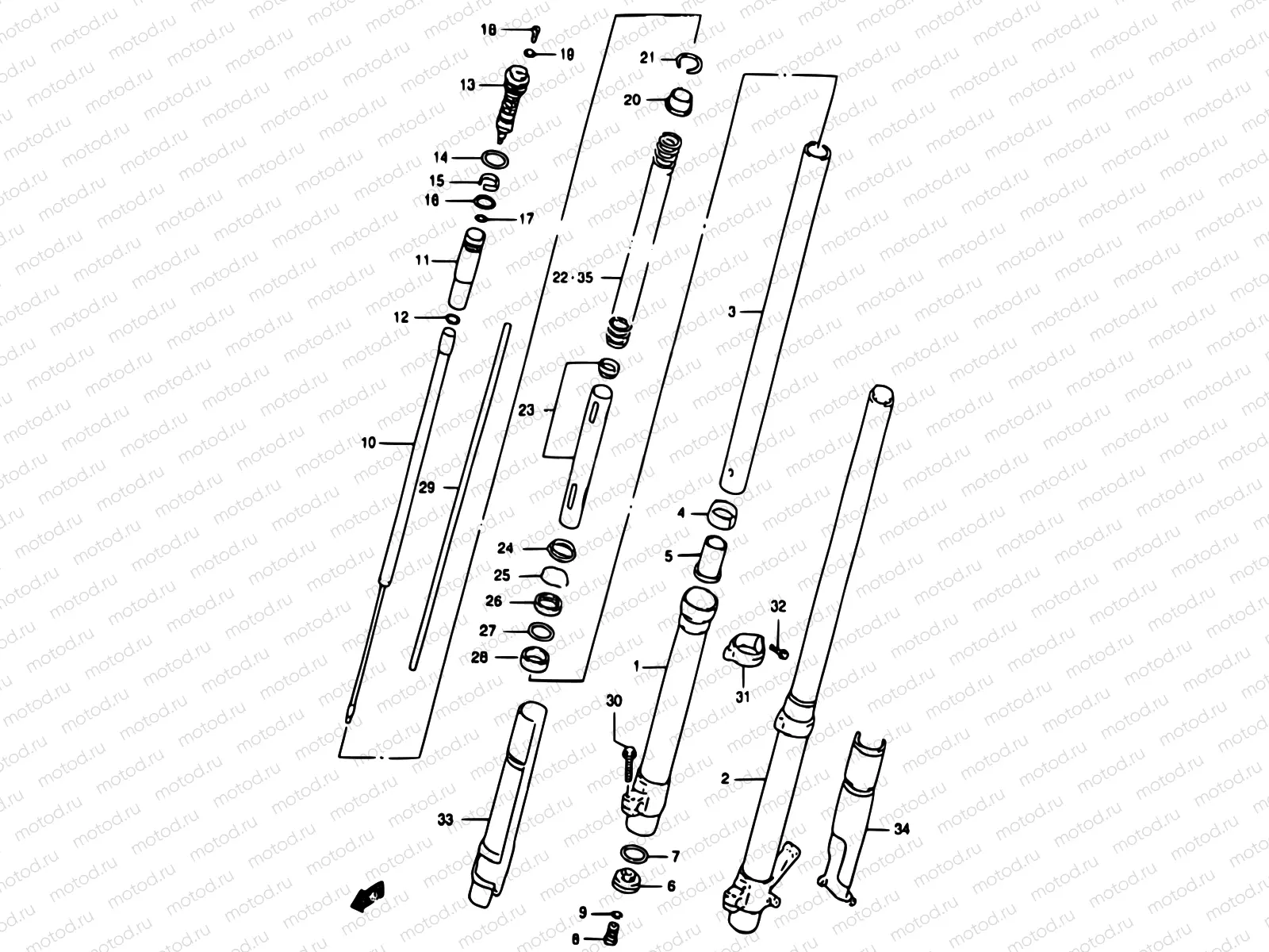 28A - FRONT DAMPER (MODEL V)