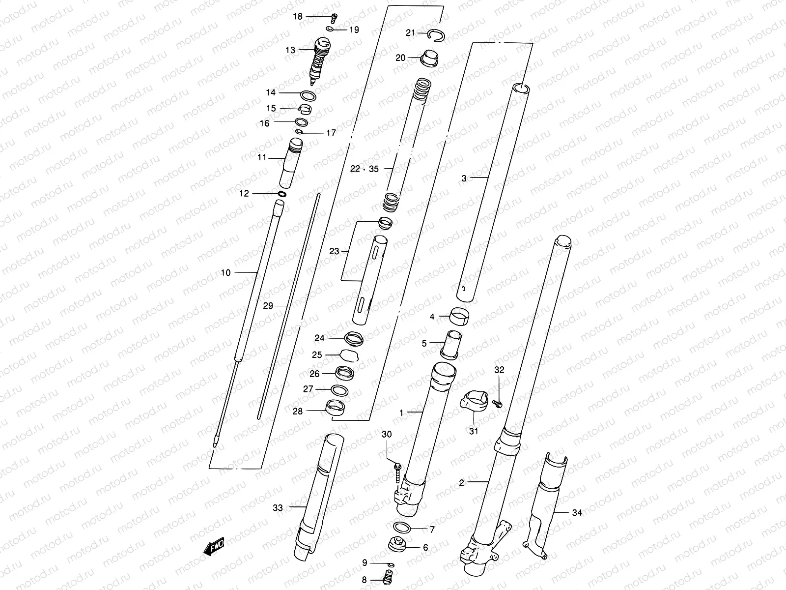 28A - FRONT DAMPER (MODEL V)