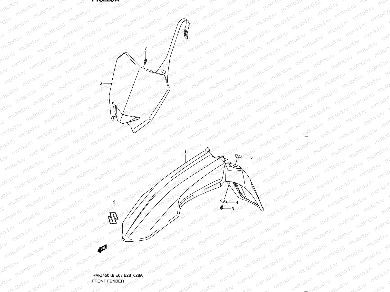 28A - FRONT FENDER (RM-Z450L1)