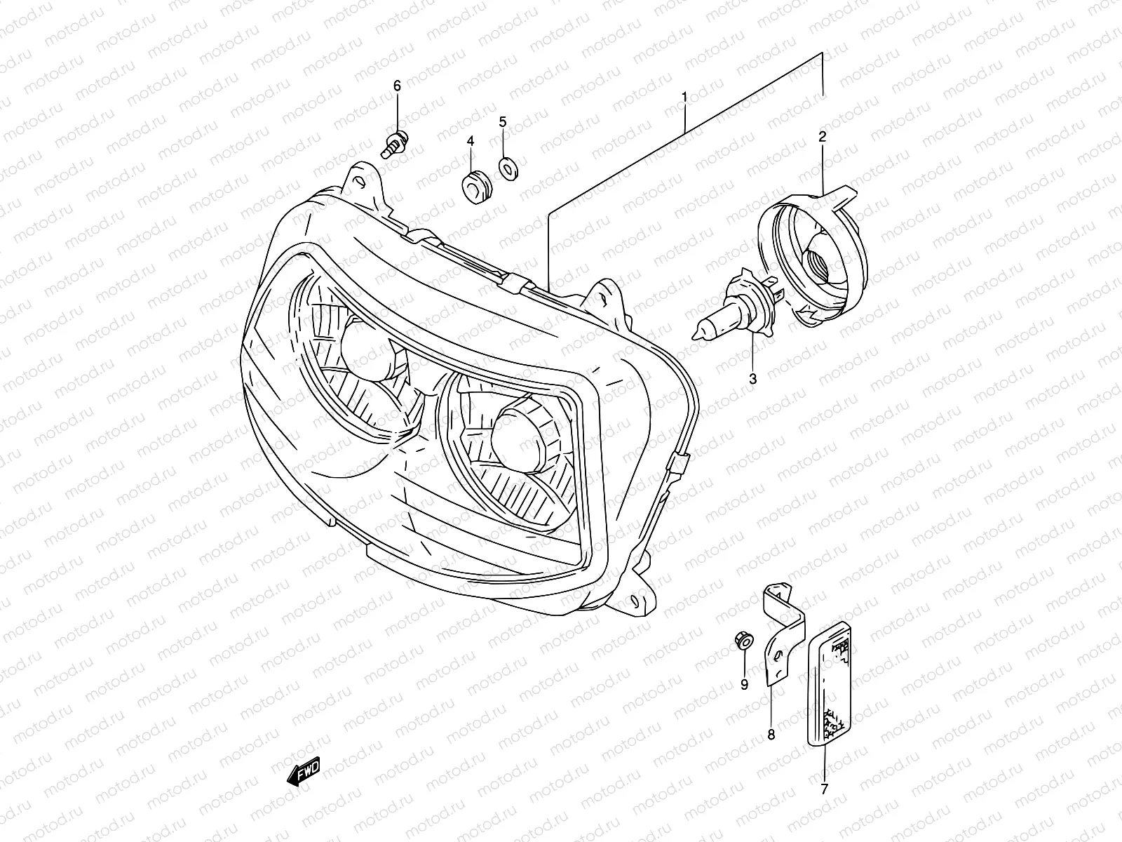 28A - HEADLAMP (MODEL S/T/V/W)
