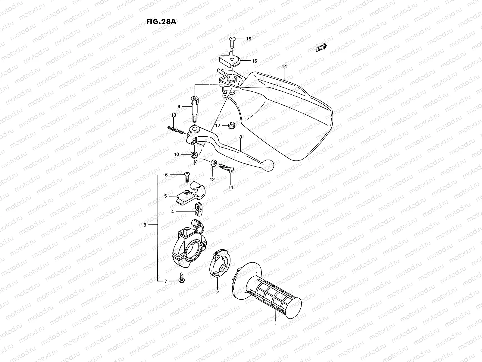 28A - RIGHT KNUCKLE COVER (MODEL N/P/R/S/T)