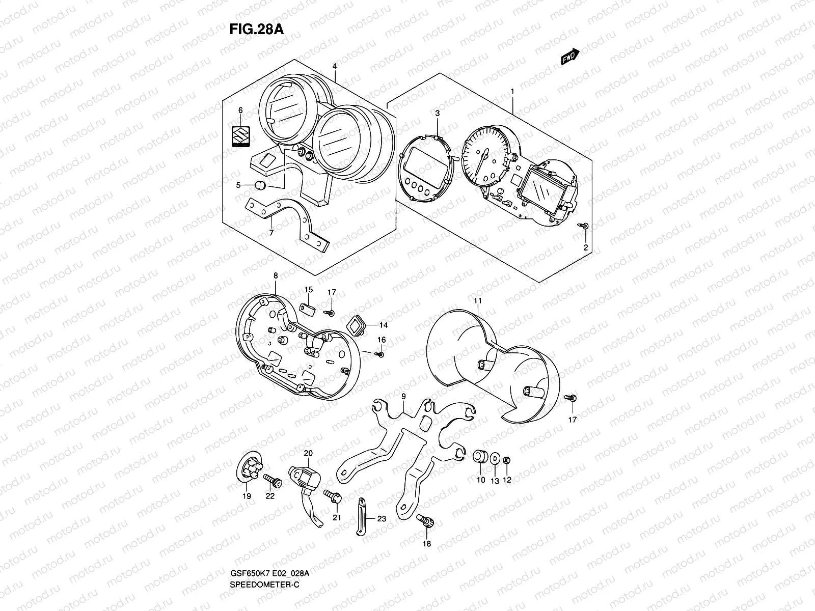 28A - SPEEDOMETER (GSF650AK7/AK8/UAK7/UAK8)