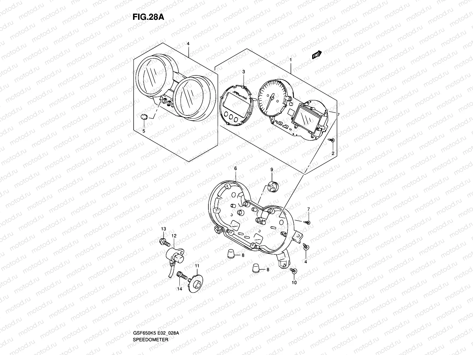 28A - SPEEDOMETER (GSF650SAK5/SAK6/SUAK5/SUAK6)