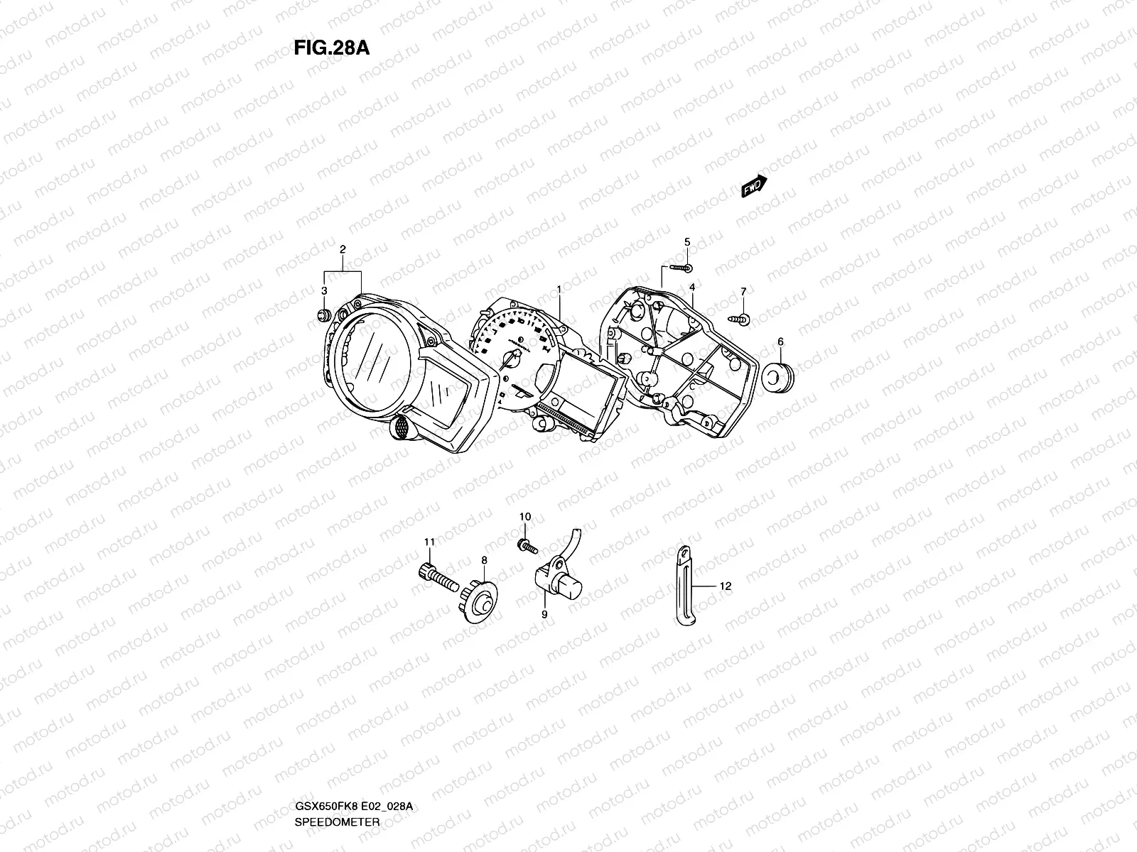 28A - SPEEDOMETER (GSX650FA/FUA)