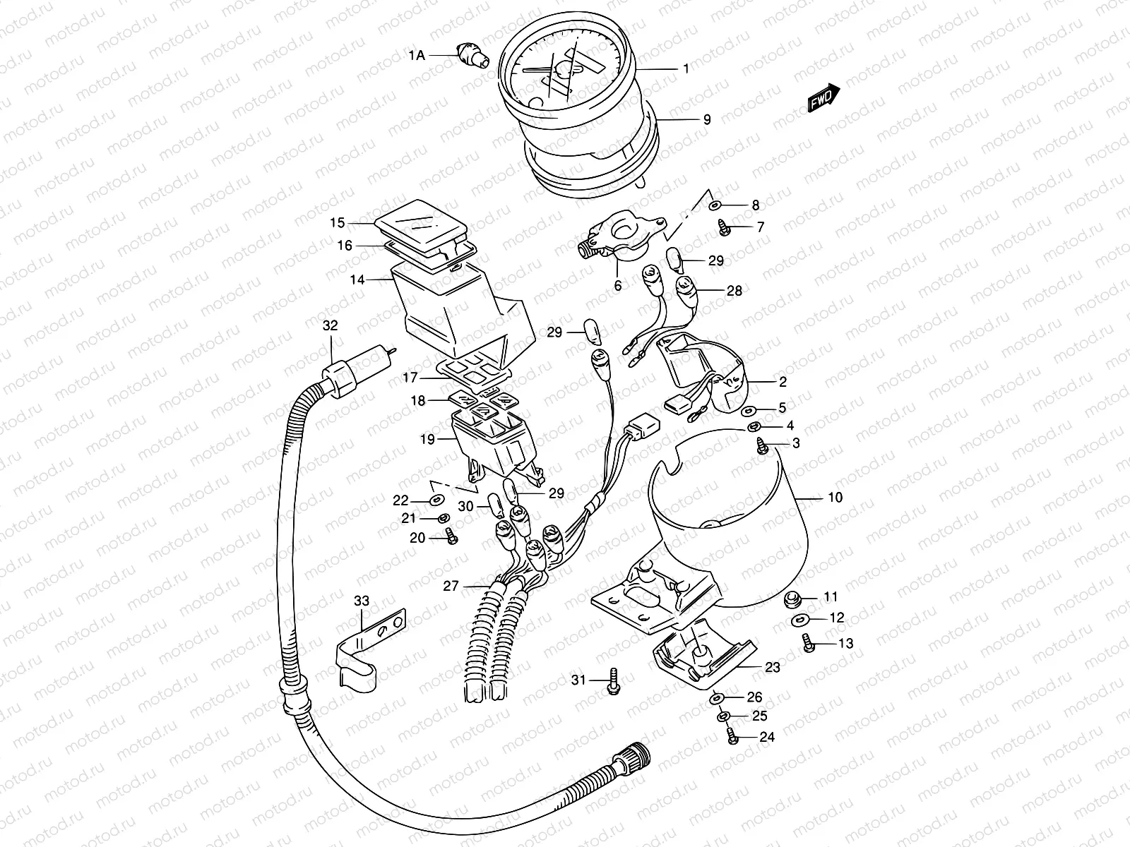 28A - SPEEDOMETER (MODEL T/V)