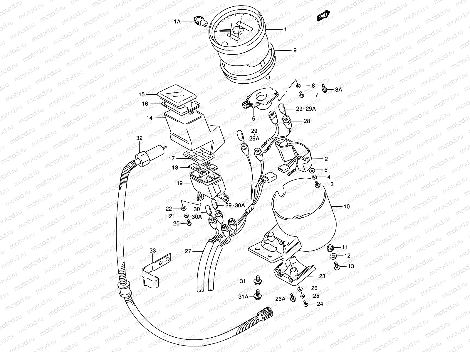 28A - SPEEDOMETER (MODEL T/V)
