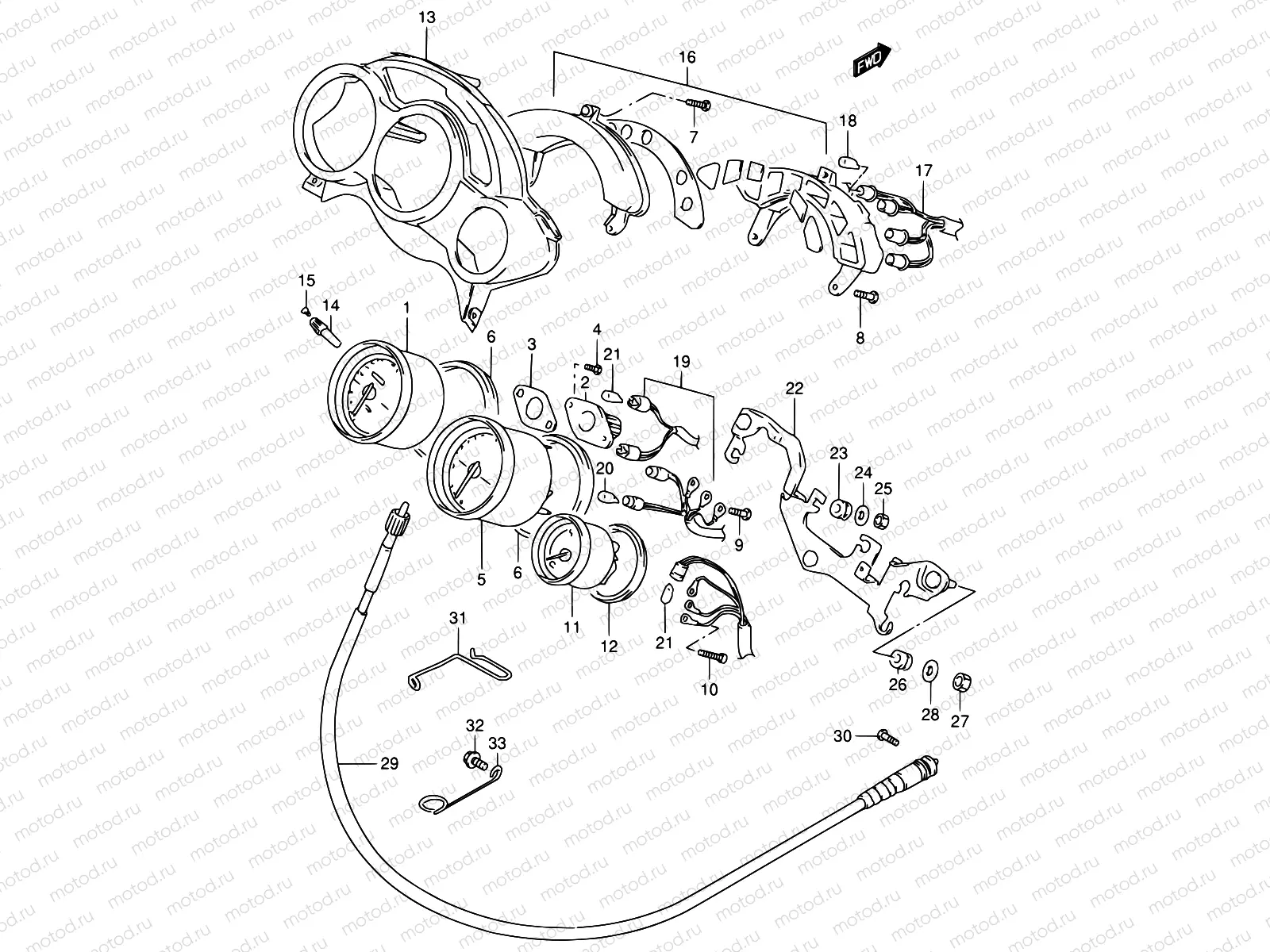28A - SPEEDOMETER (MODEL T/V/W)