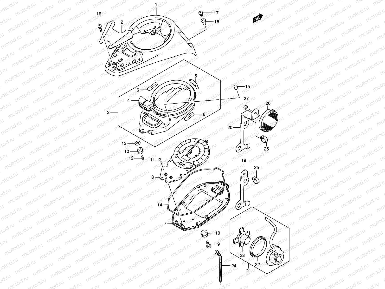 28A - SPEEDOMETER (VL800K3/ZK3/K4/ZK4)
