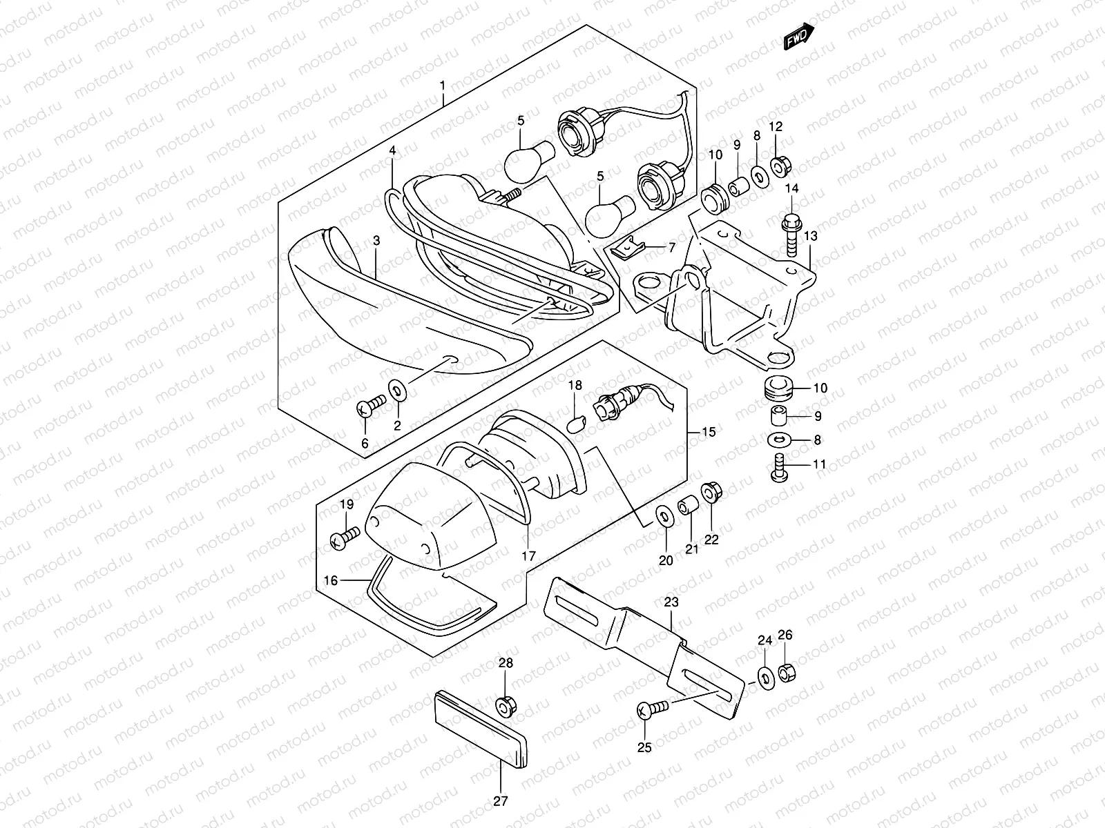 28A - TAIL LAMP (MODEL W/X/Y/K1)
