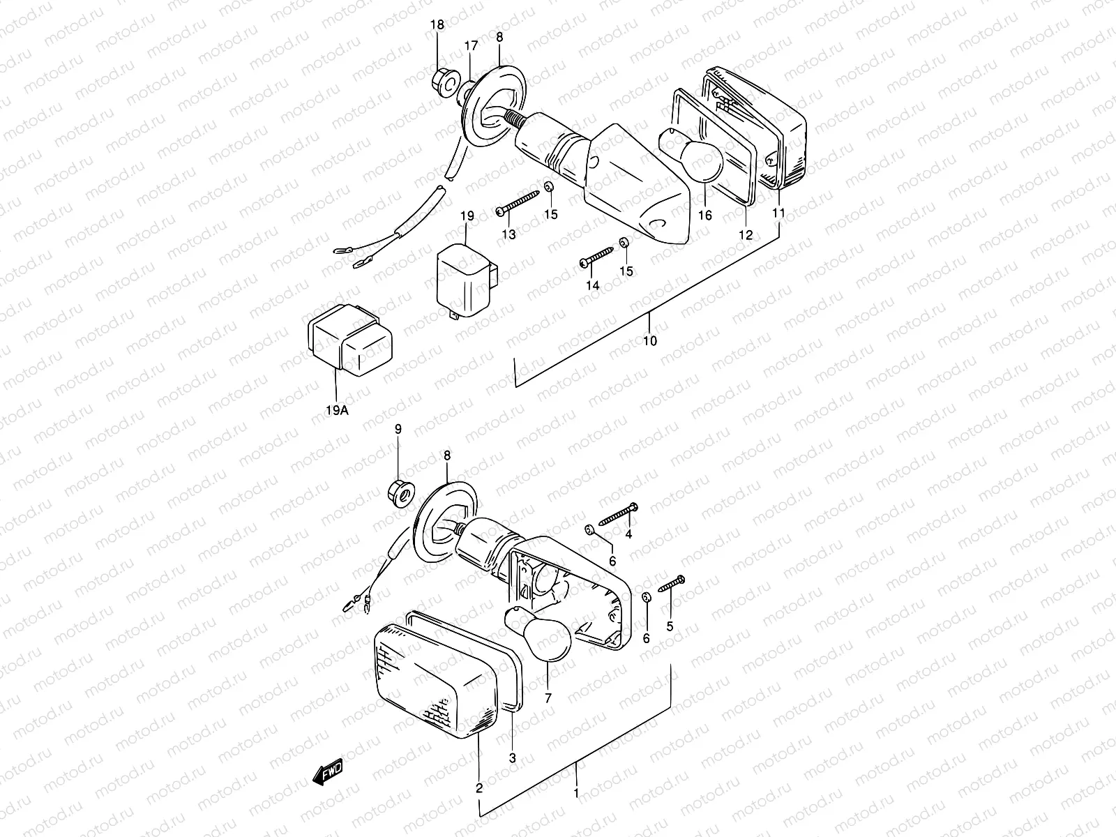 28A - TURNSIGNAL LAMP (MODEL N/P/R/T/V)