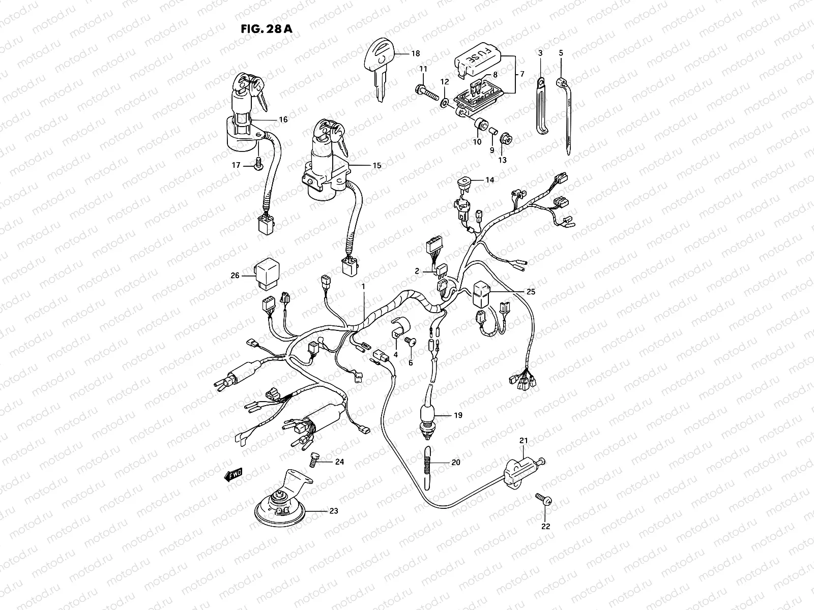 28A - WIRING HARNESS (MODEL R)