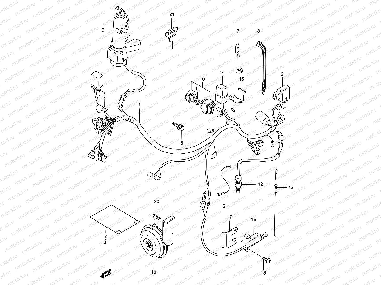 28A - WIRING HARNESS (MODEL T/V/W/X)
