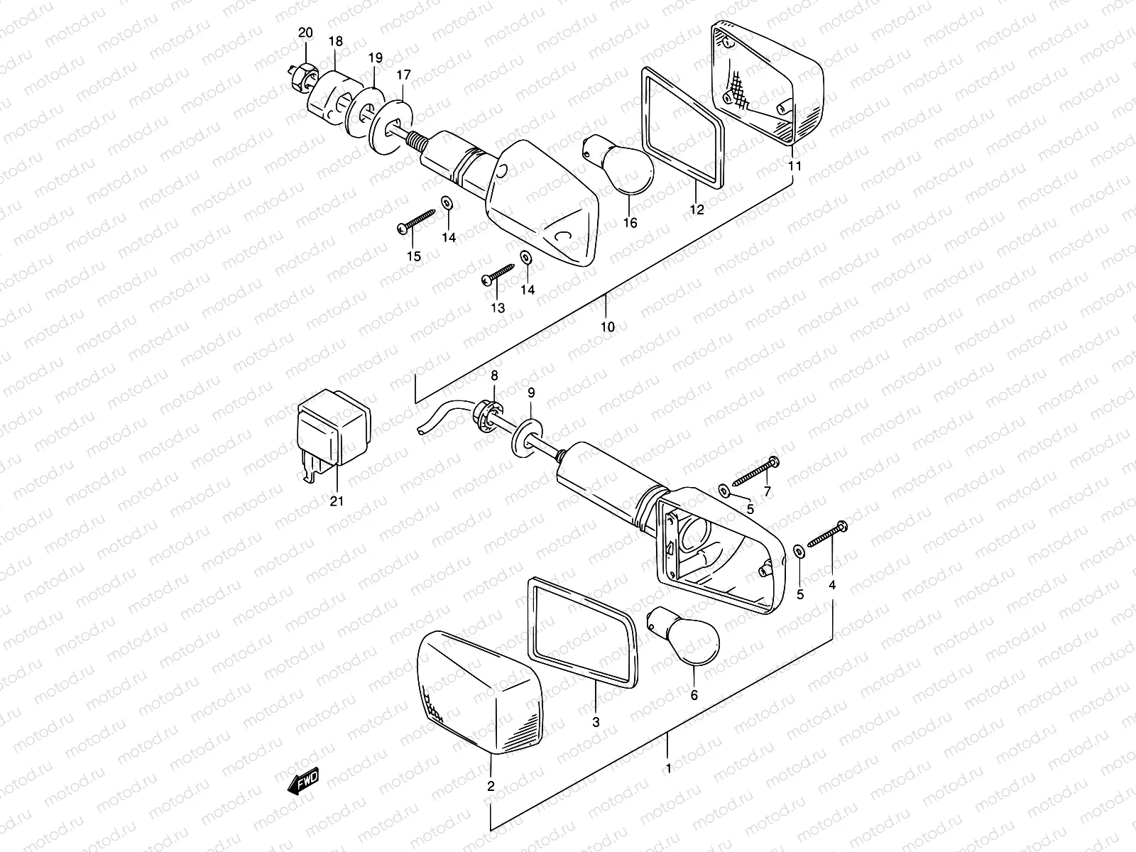 28B - TURN SIGNAL LAMP (MODEL T/V/W/X E17)