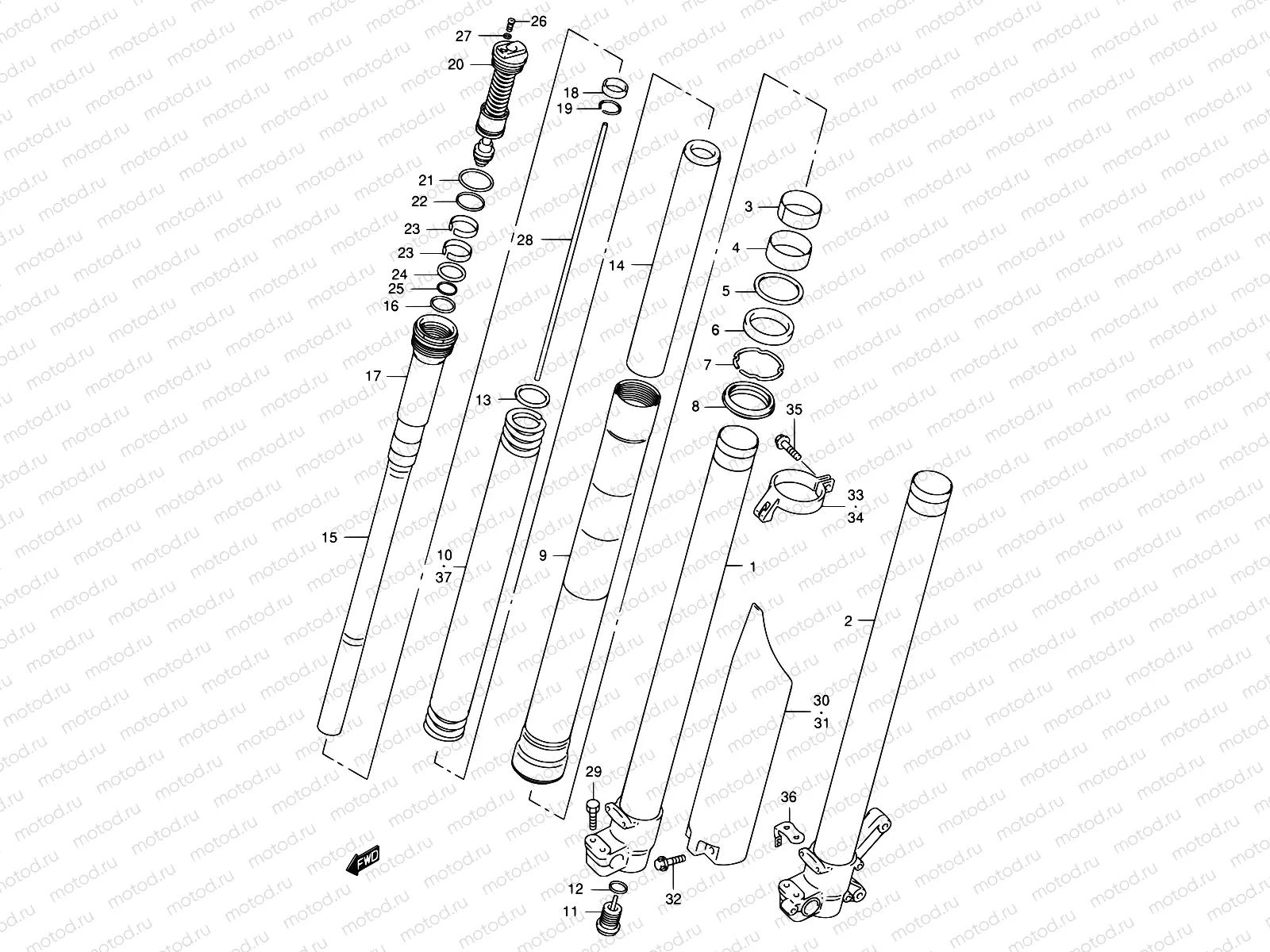 28C - FRONT DAMPER (MODEL X)