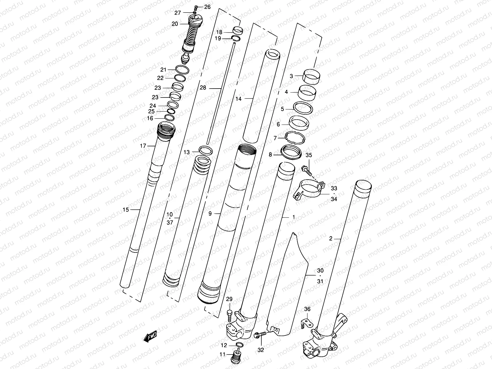 28C - FRONT DAMPER (MODEL X)