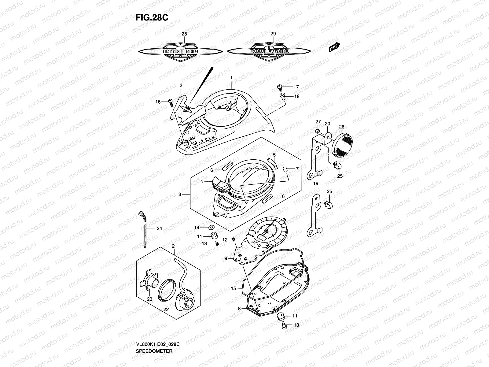 28C - SPEEDOMETER (VL800ZK5)