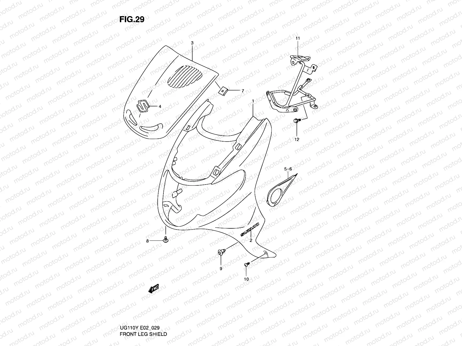 29 - FRONT LEG SHIELD (MODEL Y)