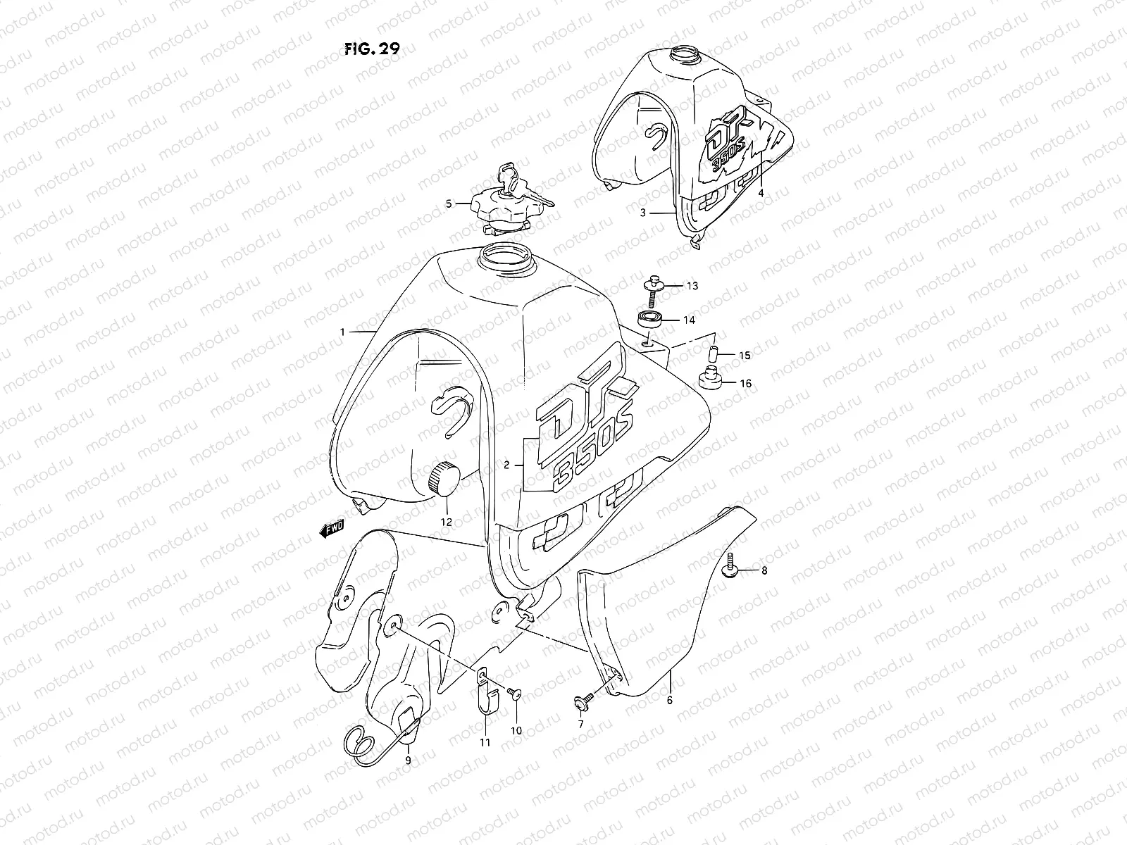 29 - FUEL TANK (MODEL L/M)