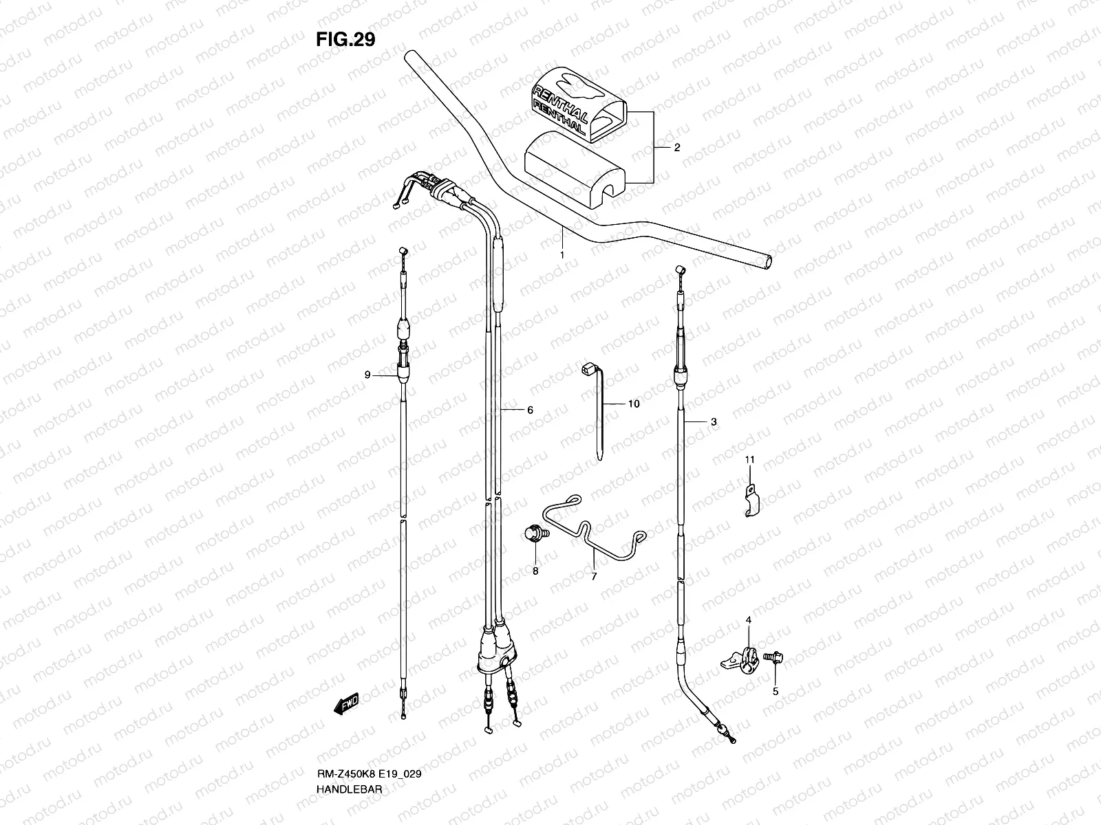 29 - HANDLEBAR (RM-Z450K8/K9/L0)