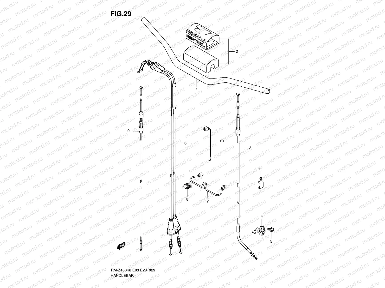 29 - HANDLEBAR (RM-Z450K8/K9/L0)