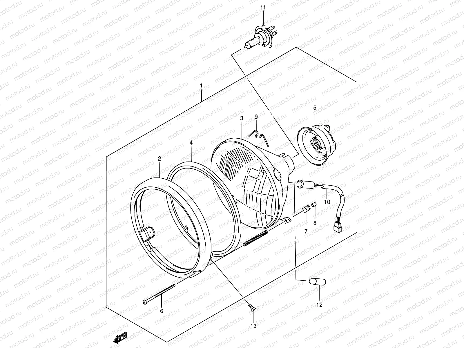 29 - HEADLAMP ASSY (MODEL K1/K2/K3/K4 E02,E19)