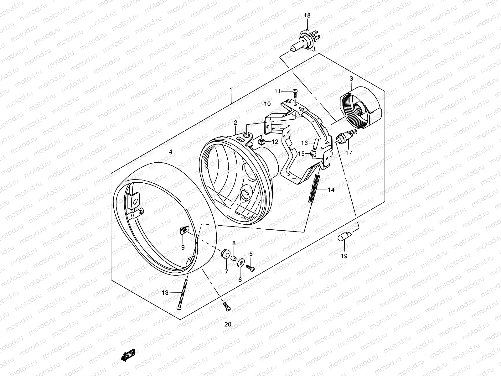 29 - HEADLAMP (E02,E19,P37)