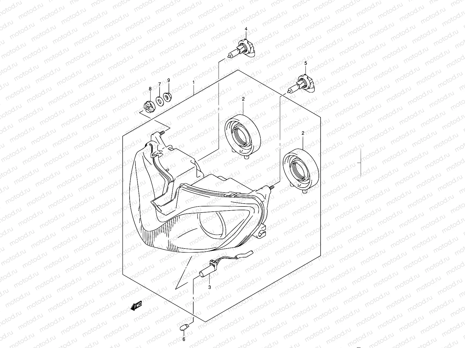 29 - HEADLAMP (GSF1200SK1/SK2/SK3/SK4/SK5/SZK5 E02,E19,E54)