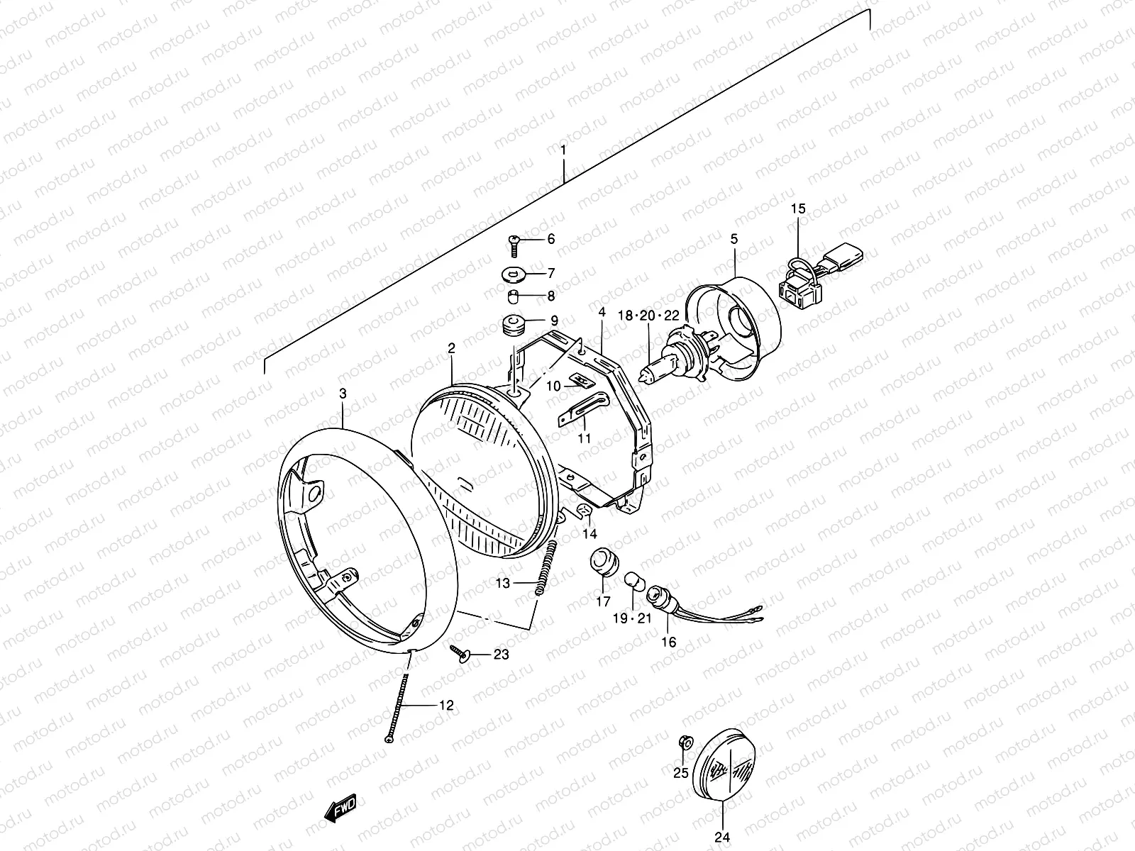 29 - HEADLAMP (MODEL N/P/R)