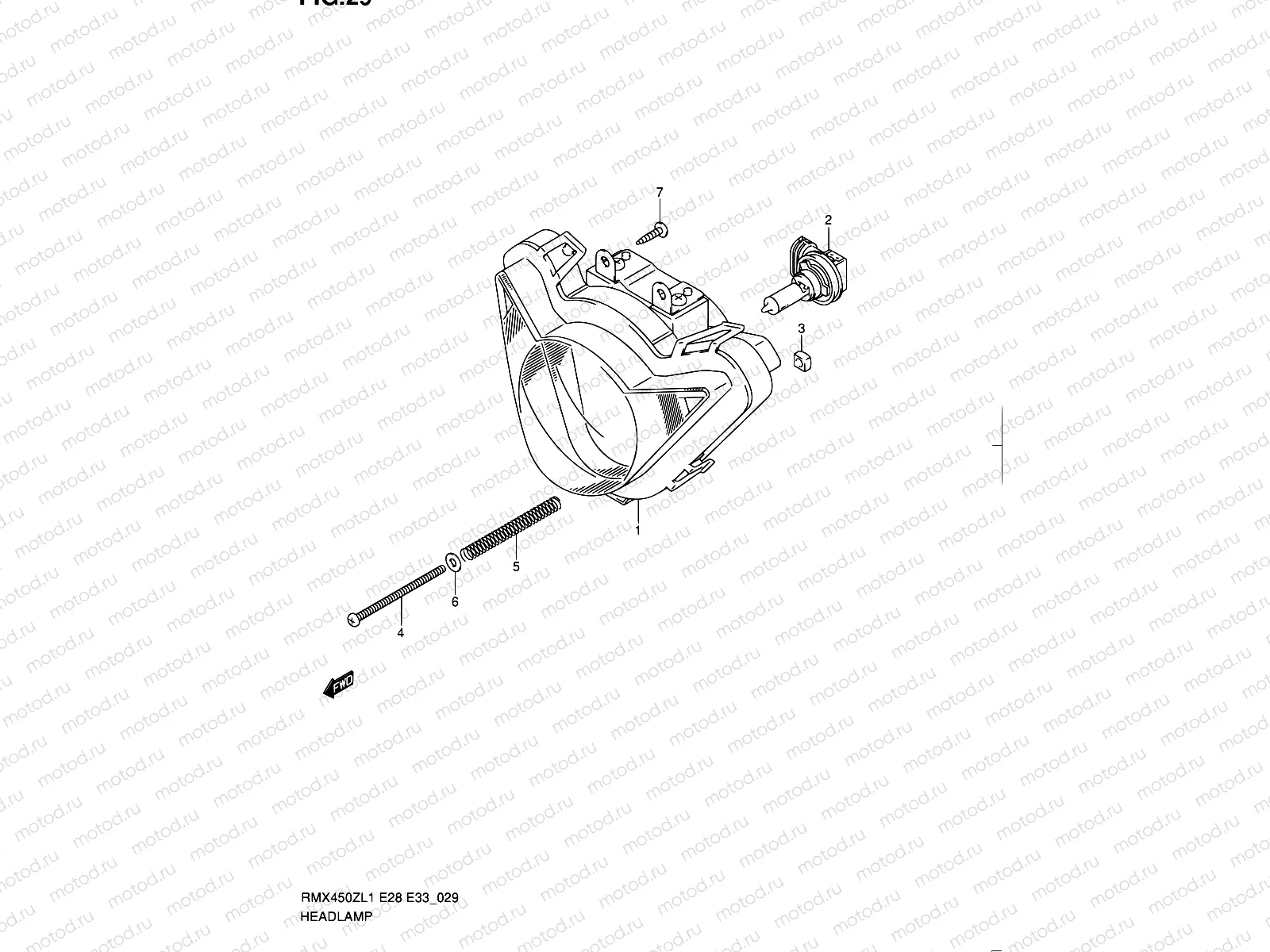 29 - HEADLAMP (RMX450ZL1 E33)