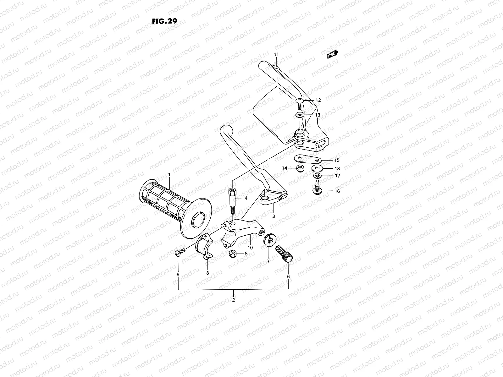 29 - LEFT KNUCKLE COVER (MODEL K/L/M)
