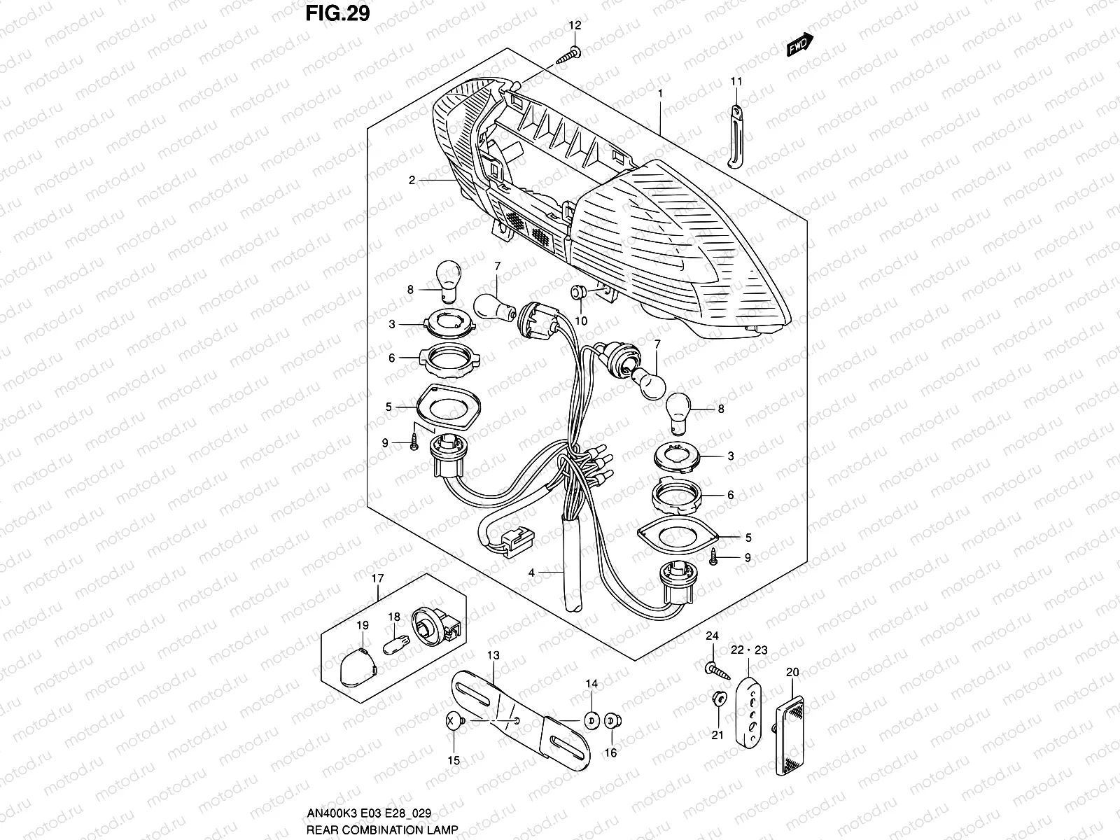 29 - REAR COMBINATION LAMP (AN400K3/K4/K5/K6)
