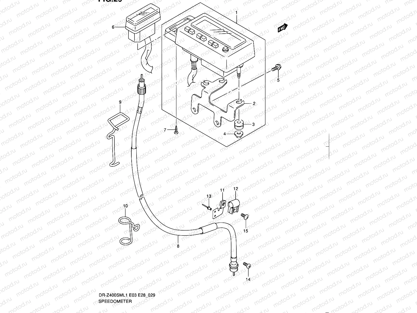 29 - SPEEDOMETER (DR-Z400SML1 E03)