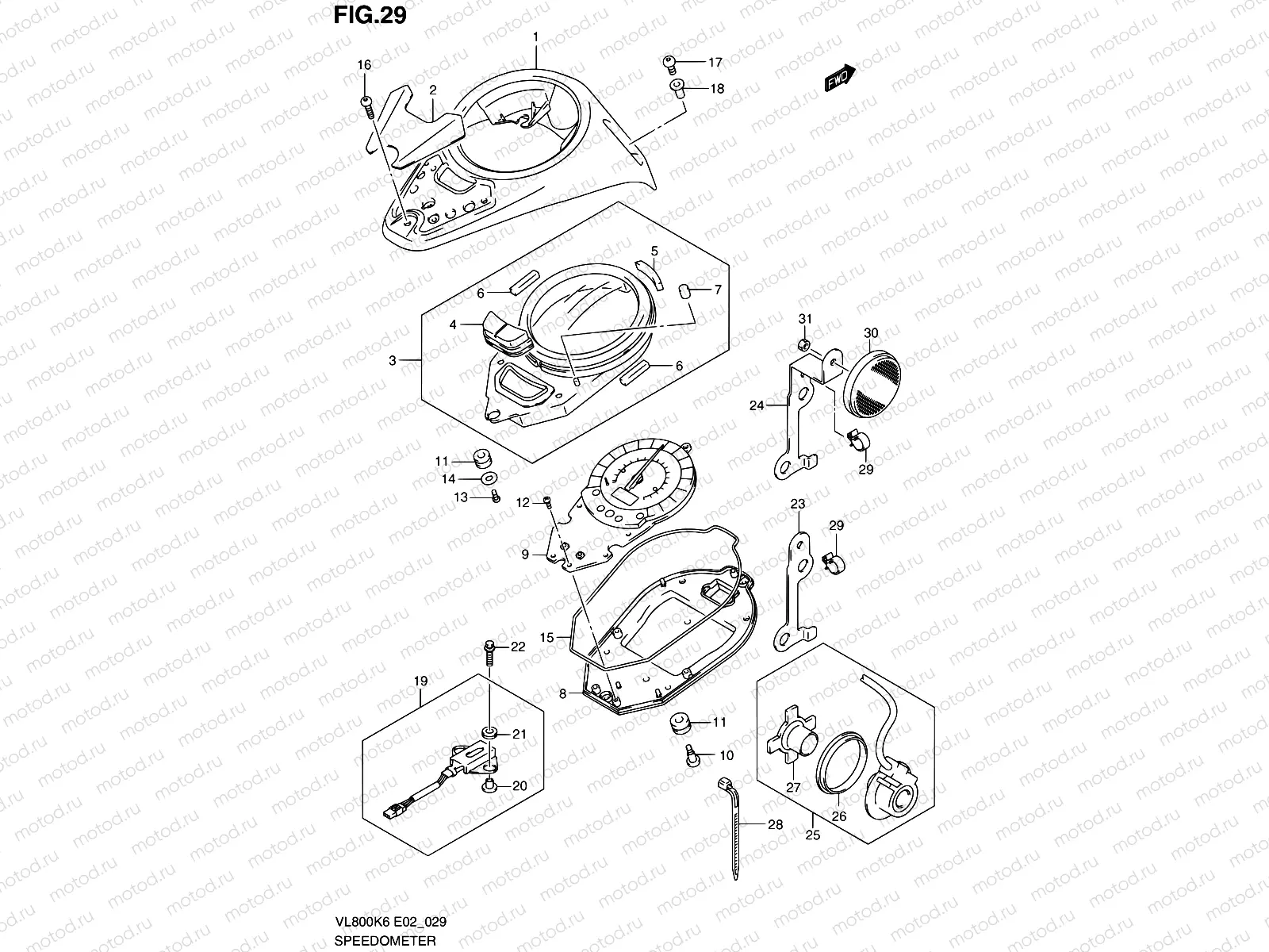 29 - SPEEDOMETER (VL800K6)