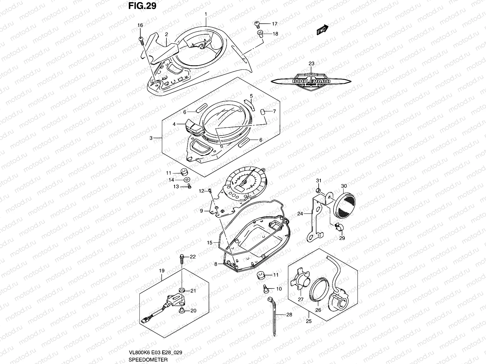 29 - SPEEDOMETER (VL800K6/TK6/CK6)