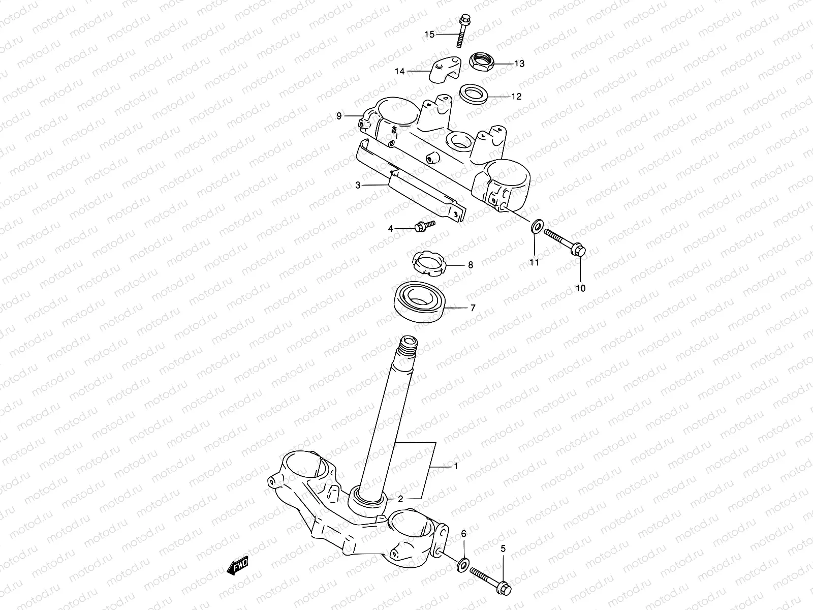29 - STEERING STEM (MODEL T/V/W)