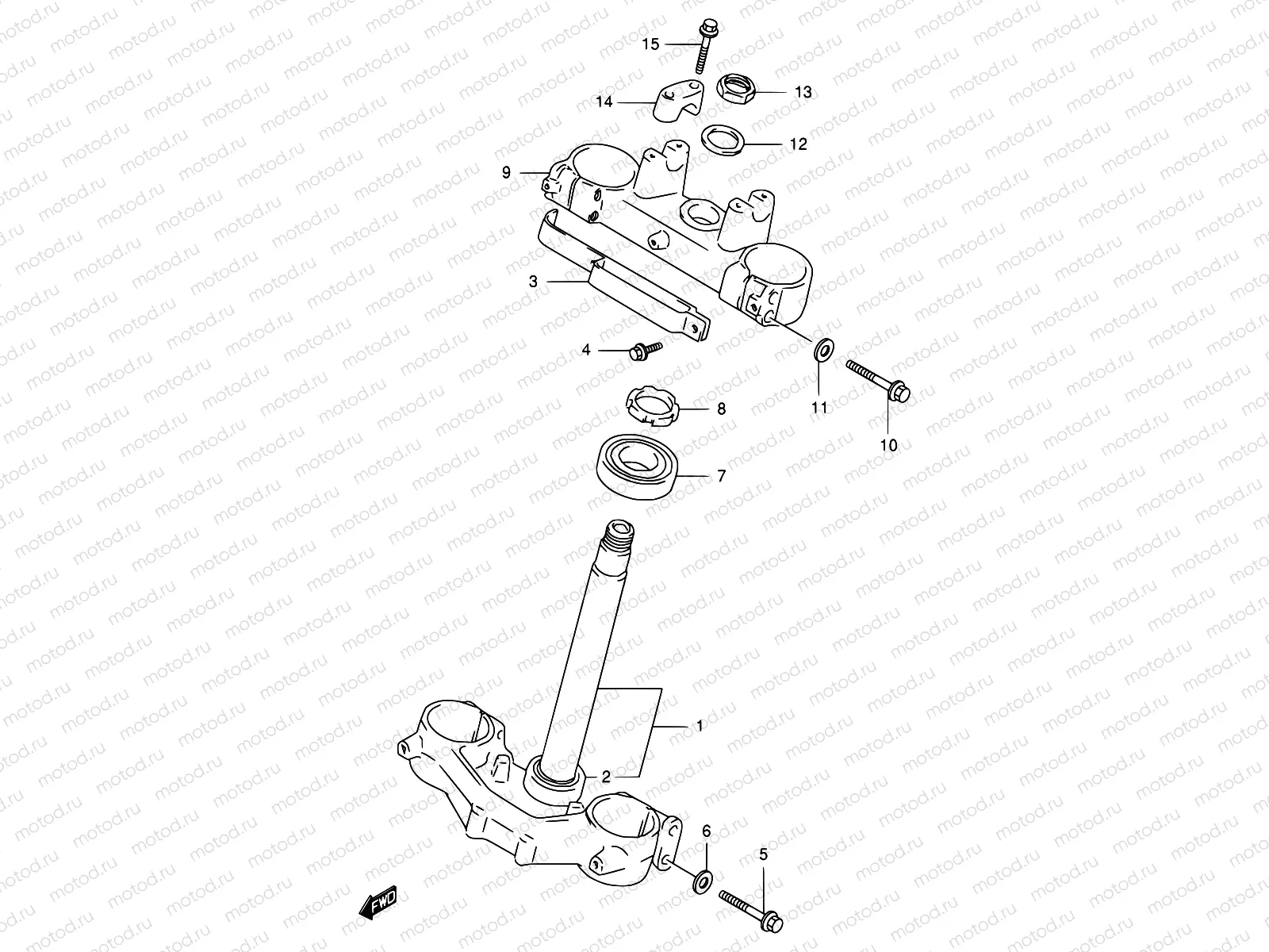 29 - STEERING STEM (MODEL T/V/W)