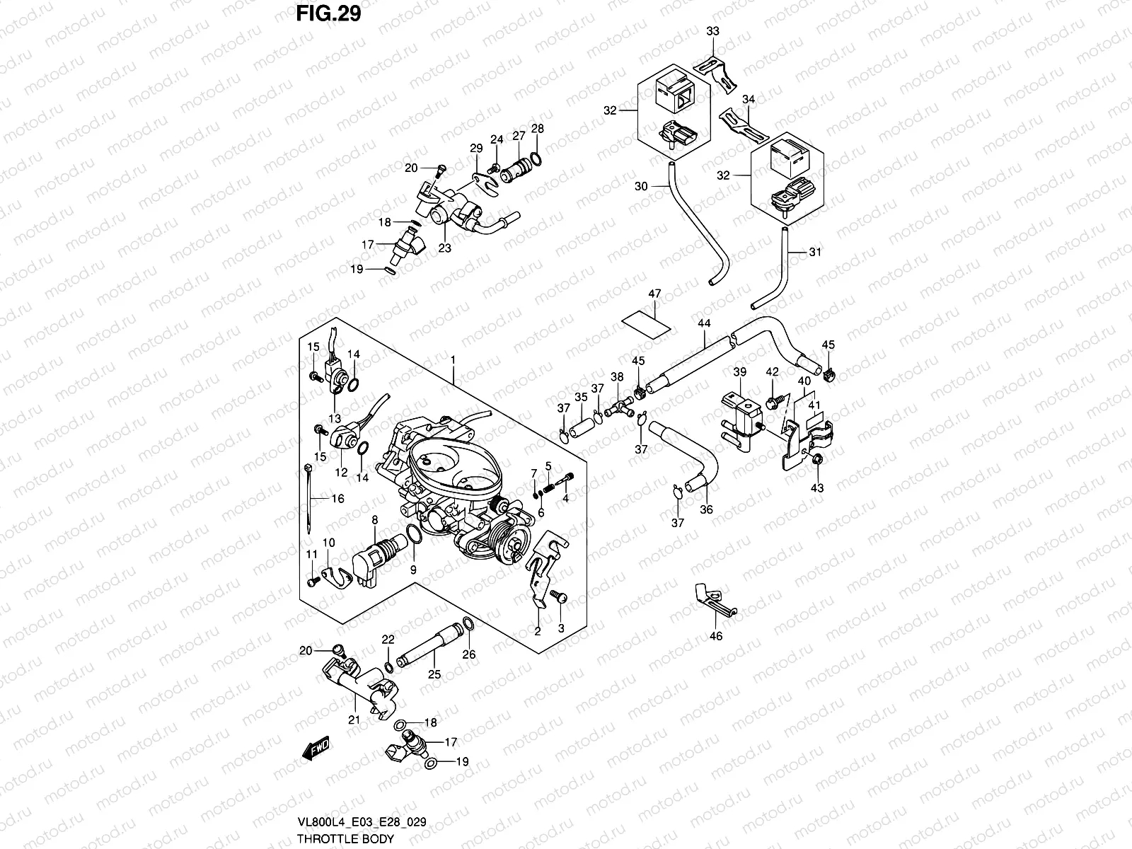 29 - THROTTLE BODY (VL800L4 E33)