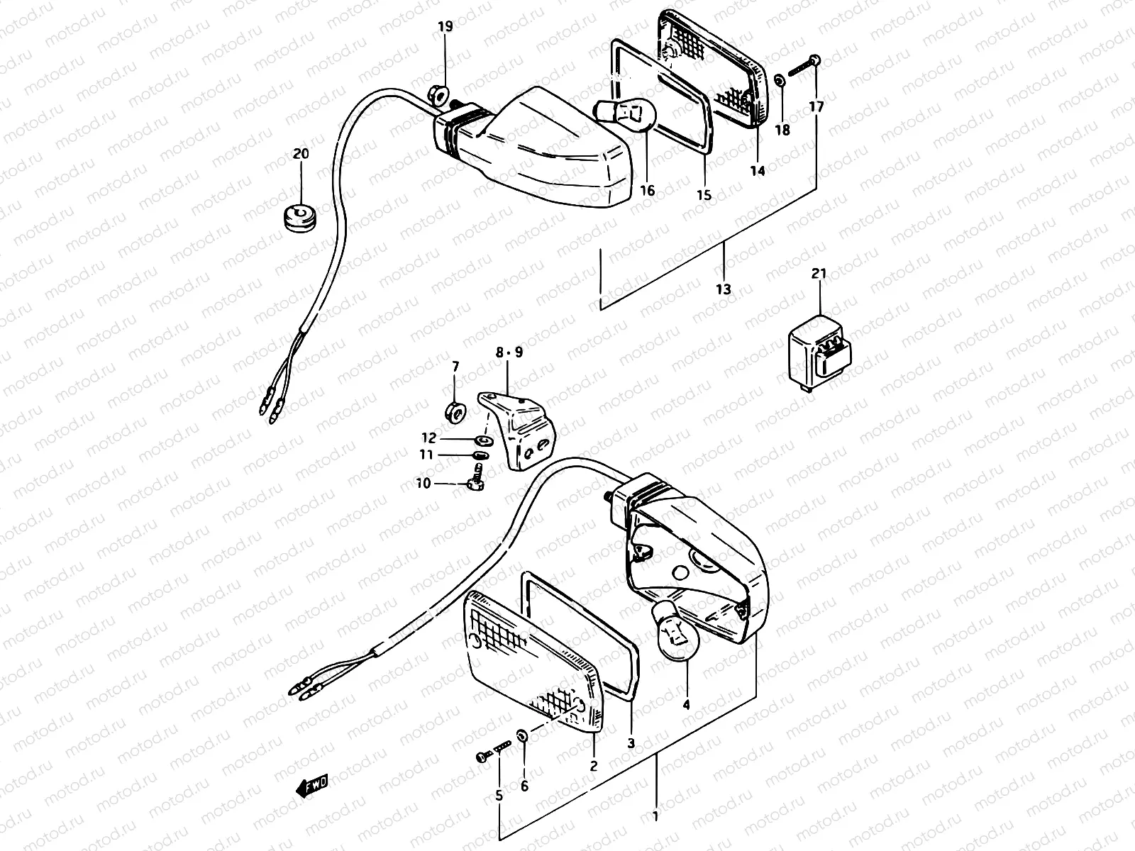 29 - TURN SIGNAL LAMP (E01, E06, E24, E27, E30)