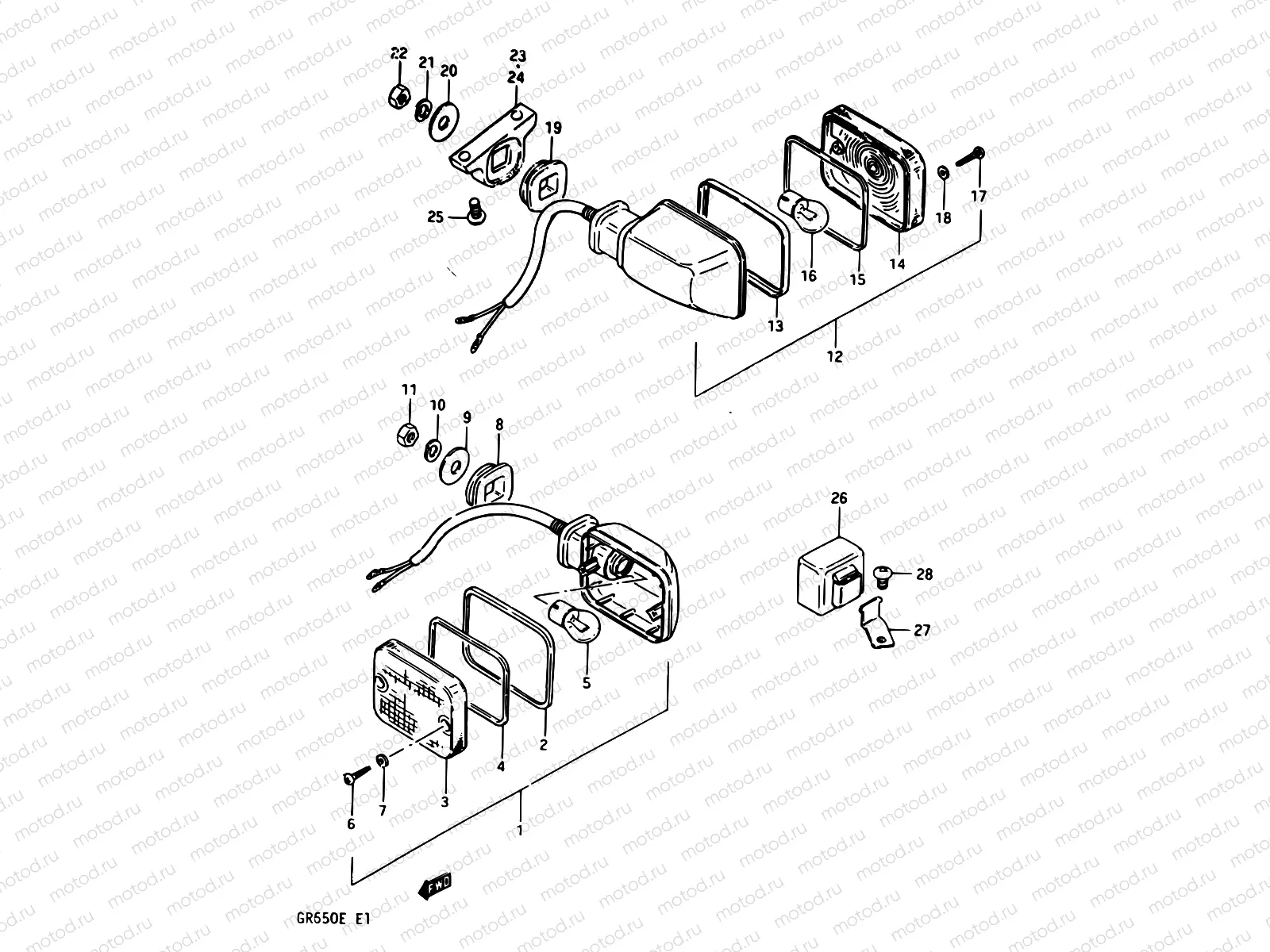 29 - TURN SIGNAL LAMP (E02,E04,E15,E17,E21,E34)