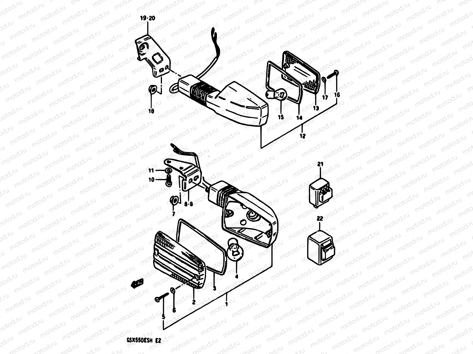 29 - TURN SIGNAL LAMP (E18,E21,E22,E25,E26)