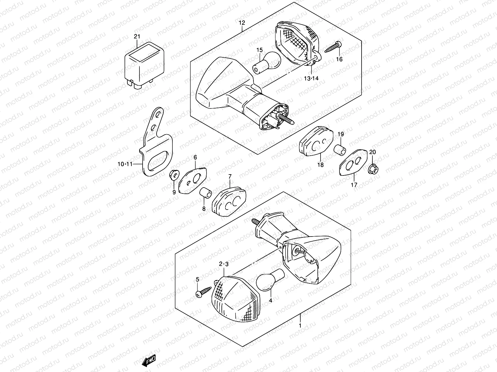 29 - TURN SIGNAL LAMP (MODEL Y/K1)