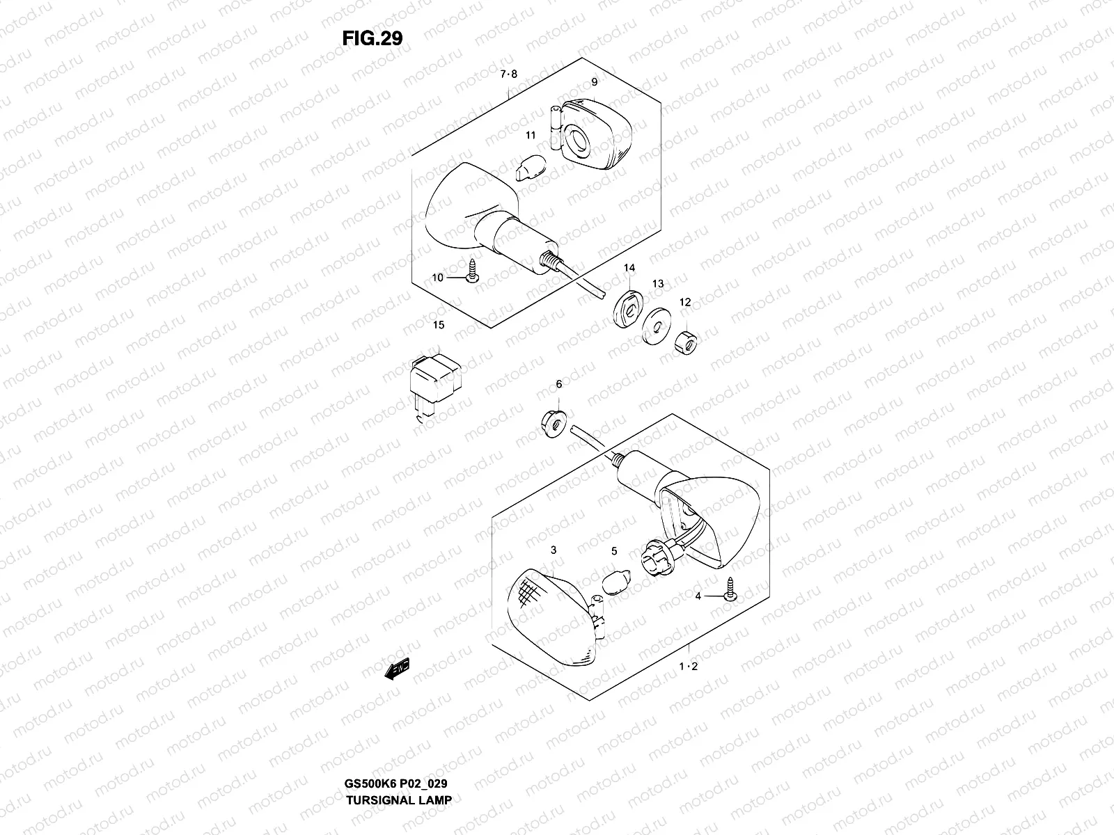 29 - TURNSIGNAL LAMP (GS500K3 P24)