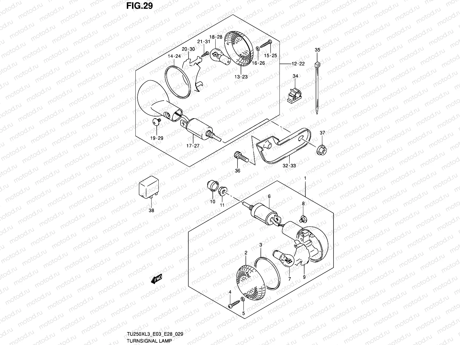 29 - TURNSIGNAL LAMP (TU250XL3 E03)