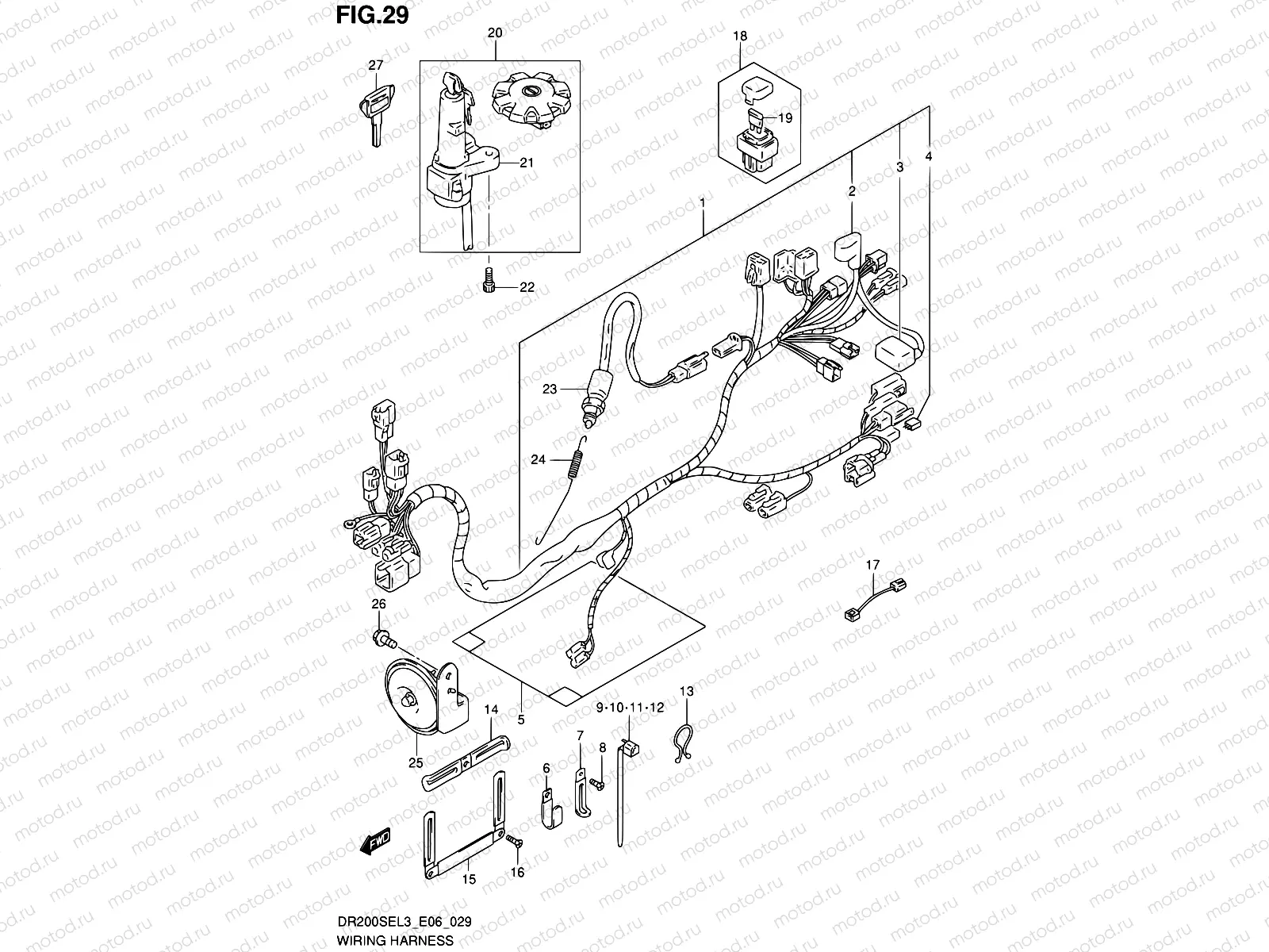29 - WIRING HARNESS (DR200SEL3 E24)