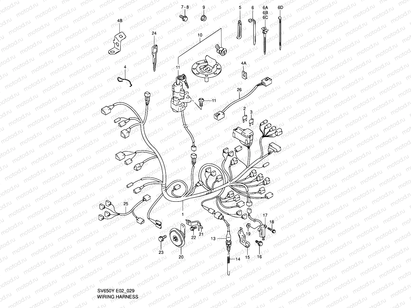 29 - WIRING HARNESS (SV650X/UX/Y/UY/K1/UK1/K2/UK2)