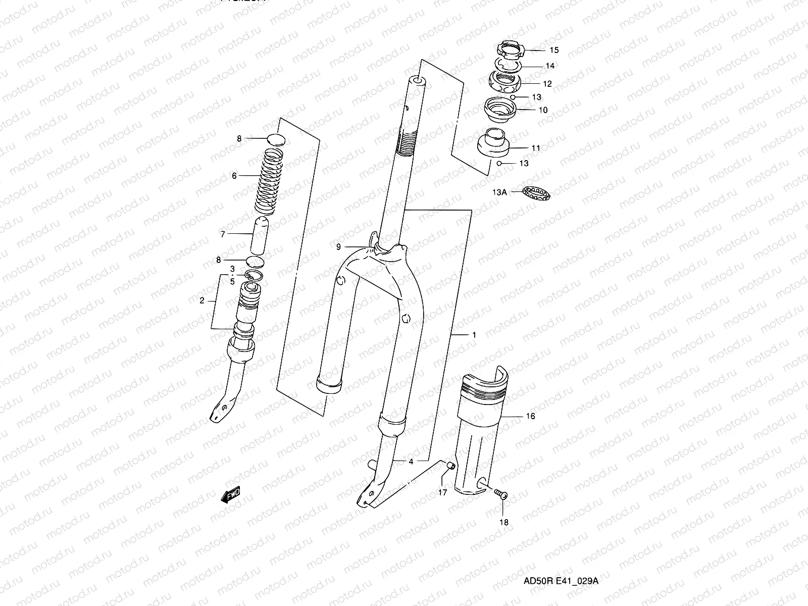 29A - FRONT FORK (E06,P09,E94)